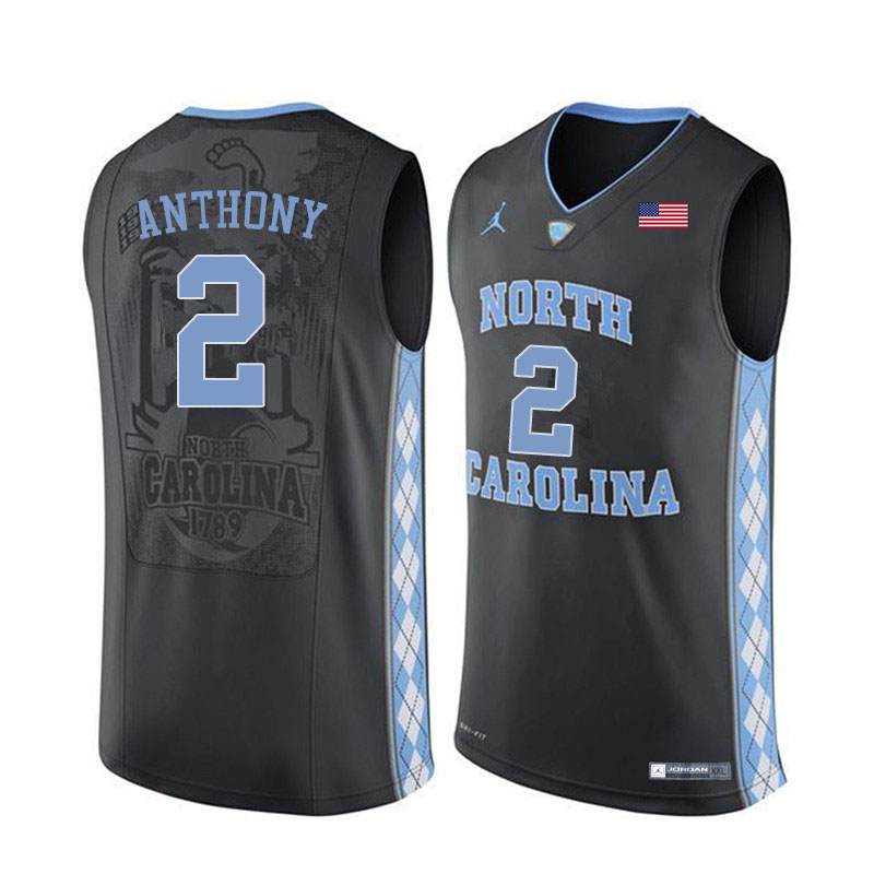 Men #2 Cole Anthony North Carolina Tar Heels College Basketball Jerseys Sale-Black - Click Image to Close
